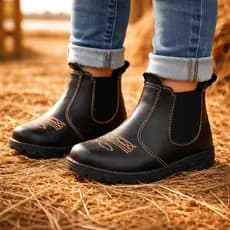 Bota Infantil Feminina Cano Baixo Agro Country Jeca Confortável Antiderrapante Casual Fácil Calçar