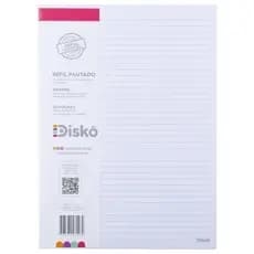 Refil Folhas Pautadas 50 Unidades Disco Reposicionavel Caderno Escolar Organizador