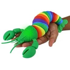 Brinquedo camarão Sensorial Alivia Estresse Colorida Articulada Luz Led Pisca