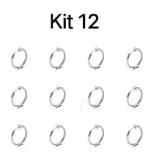 Conjunto de 12 brincos de clipe de aço inoxidável prateados para homens e mulheres