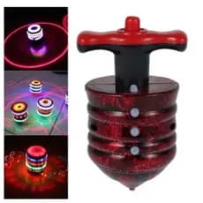 Pião musical com luz, lançador automático, brinquedo divertido
