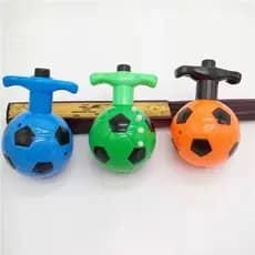 Brinquedo pião musical bola de futebol c/ lançador c/luz