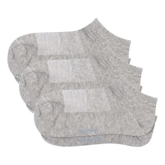 Kit Com 3 Pares Meias Cano Invisível Cinza