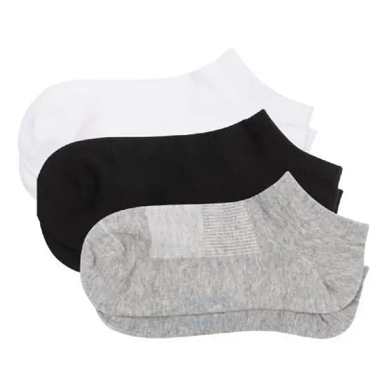 Kit Com 3 Pares Meias Cano Invisível Mescla /preto/ branco