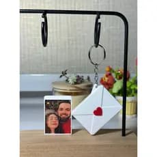 Chaveiro Carta Envelope com Porta-Foto 3x4 – Mini Porta Retrato| lembrancinha| Presente