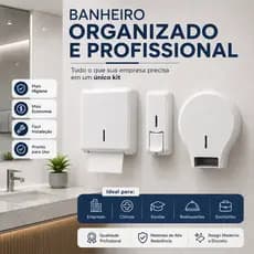 Kit 3 Dispenser Banheiro Nobre Interfolha Rolão Saboneteira Parede
