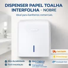 Dispenser Papel Toalha Interfolha Branco Nobre Parede Banheiro Profissional