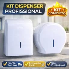 Kit Dispenser Interfolha + Rolão Branco Nobre | Uso Profissional Banheiro Parede