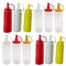 KIT 3 UND ATE 18 UND  Bisnagas Para Molho 200Ml Embalagem Ketchup Mostarda Maionese Reutilizável