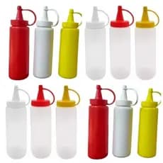 Kit 3 Bisnagas Para Molho 200Ml Embalagem Ketchup Mostarda Maionese Reutilizável