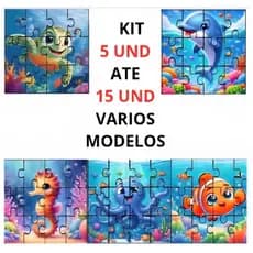 5 UND ATE 15 UND  JOGO QUEBRA CABEÇA DIVERTIDO LEMBRANCINHA 15X14CM COMPLET.O COM 12 PEÇAS MDF RACIOCINIO PUZZLE