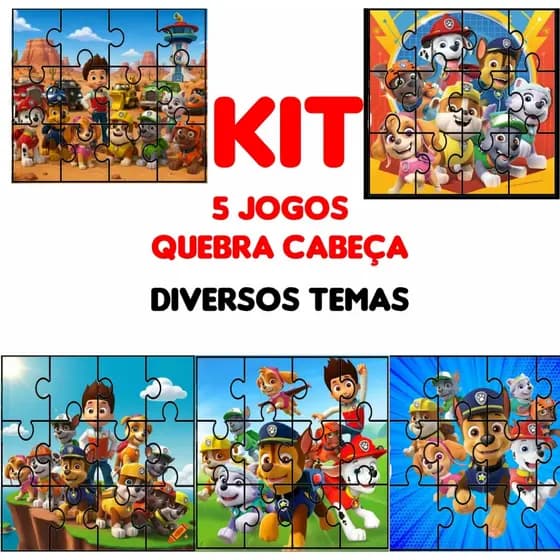 KIT COM 5 UND ATE 10 UND QUEBRA CABEÇA 14X14CM COM 12 PEÇAS FEITO EM MDF BRINQUEDO COORDENAÇAO MOTORA RACIOCINIO PUZZLE