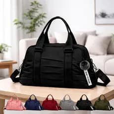 Bolsa Mochila Esportiva Academia Viagem Mala Mão Blogueira Espaçosa Alça Transversal Com Chaveiro Pompom Colorida Grande