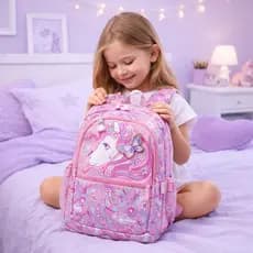 Mochila Unicórnio Fofa Escolar Bolsa Passeio Viagem Costas Infantil Maternidade Grande Reforçada Estilosa Qualidade