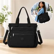 Bolsa Feminina Ombro e Transversal Alça Fixa e Alça Removível 5 Divisórias Reforçada Moderna Tactel Trabalho Casual
