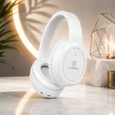 Fone de Ouvido Sem Fio Bluetooth 5.4 Entrada Cartão TF Cabo Aux P2 Confortável Leve Ajustável Moderno