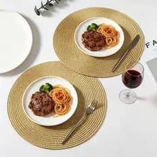 Jogo Americano Redondo Sousplat Cozinha Tapete Jogo Jantar Descanso de Prato Sousplat Posta Redondo Mesa Posta Placemat