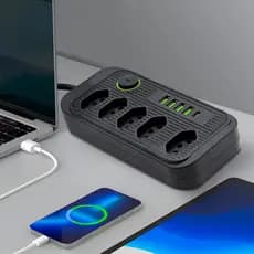 Régua Filtro de Linha Régua Extensão 6 Tomadas E 3 Entradas USB Bivolt 110v/220v Cabo de 2 Metros Extensão Elétrica