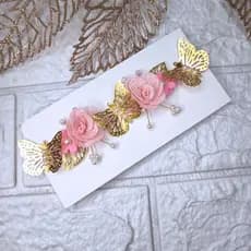✨ Tiara Jardim Encantado Super Luxo – Borboletas de Metal, Flores em Tecido, Pérolas e Strass ✨
