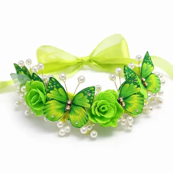 lançamento coleção Tiaras, arcos,par e porta coque Infantil Verde Sininho -com Pérolas e Strass