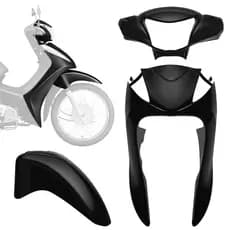 Kit Carenagem Biz 125 Pro Tork Original 2011 2012 2013 Frente Completa 3 Peças