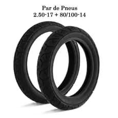Kit Par De Pneu Pro Tork Biz 100 110 125 Pop 100 110 Dianteiro 2.50-17 Traseiro 80/100-14