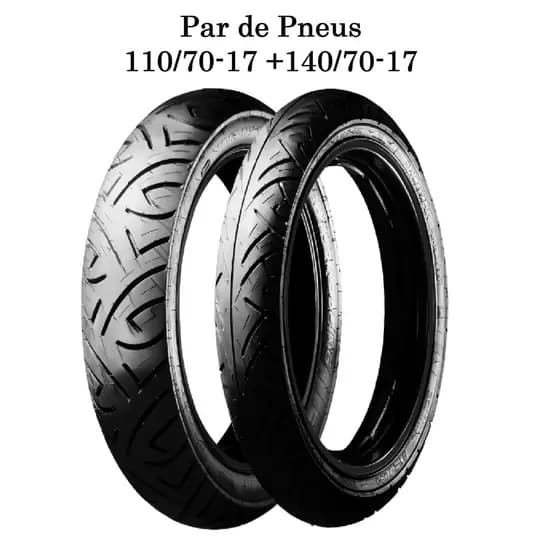 Kit Pneu Moto Dianteiro 110/70-17 Traseiro 140/70-17 CB 300 Twister 250 Ninja 300 Pro Tork