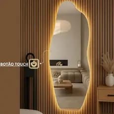 Espelho Grande Com Led Corpo Inteiro Touch Screen Sala Quarto Organico -Br