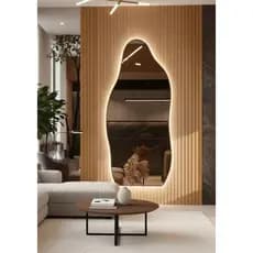 Espelho Grande Orgânico de Corpo Inteiro com Iluminação LED  Chão Quarto Sala Salão hall Luxo Promoção Lançamento -Br