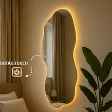 Espelho Com Led Grande Corpo Inteiro Touch Screen Sala Quarto Organico -Br