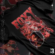 Camiseta Basica Algodao Foxy Raposa Five Nights at Freddy's Pizza Graphic Tee Unissex  Adulto ao Plus Size Moda TR