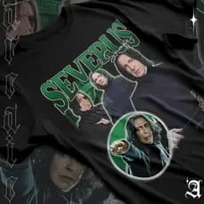 Camiseta Basica Algodao Severus Snape Hogwarts Graphic Unissex Adulto ao Plus Size TR