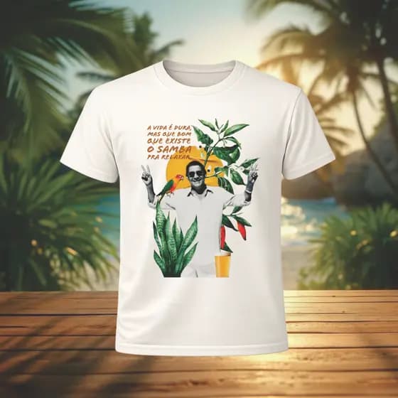 Camiseta Zeca Pagodinho Pagode Samba Pra Relaxar 100% Algodão Adulto ao Plus Size Moda TR!