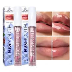 Bigmouth volume gloss rosa - gold - pink glow - Phállebeauty - Gloss labial hidratante com brilho e volume instantâneo