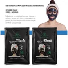 2 UNIDADES de Máscara facial Black efeito detox - carvão ativado - Phallebeauty