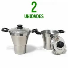 Kit Com 2 Cuscuzeira Cuscuzeiro Nordestino Alumínio Polido Premium Tamanhos Variados