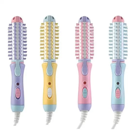 Mini Escova Modeladora Portátil Enrola Cabelo Alisadora Bivolt