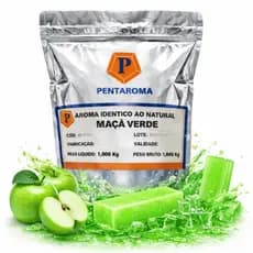 Aroma Profissional Gelo Saborizado - Maçã Verde - Pentaroma - 1Kg | Rende Muito ! O Sabor Queridinho