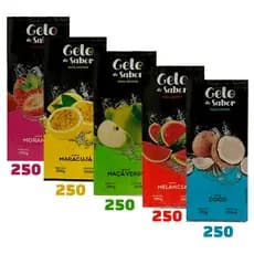 Kit 1250 Embalagem Gelo Saborizado | Saco Metalizado 5 Sabores Atacado
