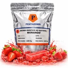 Aroma Profissional Gelo Saborizado - Morango - Pentaroma - 1Kg | Rendimento Superior!