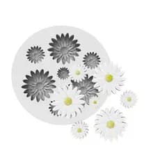 Molde de Silicone 7 Mini Margaridas Realistas para Lembrancinha DIY Artesanato Vela Sabonete Resina