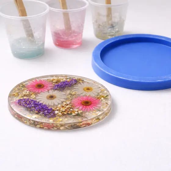Molde de Silicone Porta Copos Redondo para Vela Lembrancinha Artesanato com Resina Gesso Biscuit