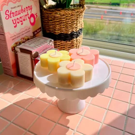 Molde de Silicone Margarida Lisa para Artesanato DIY Lembrancinha Vela Sabonete Resina Cera Gesso