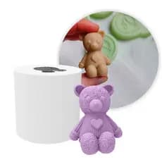 Molde de Silicone Ursinho Bichinho para Lembrancinha de Chá de Bebê DIY com Sabonete Resina Vela
