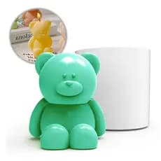 Molde de Silicone Urso Fofo Decoração Faça você mesmo Lembrancinha Chá de Bebê Vela Sabonete Resina