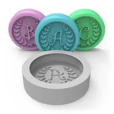 Molde de Silicone Letra Coroa de Louro para Lembrancinha DIY com Resina Sabonete Vela Cera Gesso