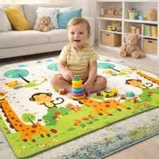 Tapete Bebê Dupla Face 200x150 Tatame Infantil Emborrachado Impermeável Fácil de Limpar