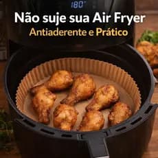 Kit Forma AirFryer Papel Desrcatável Redondo Antiaderente