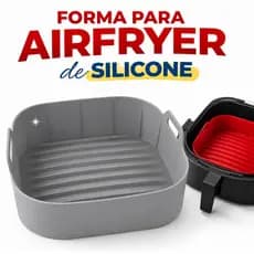 Forma de Silicone 19x19 cm para Air Fryer com Alça Assadeira Quadrada Antiaderente Kit 1 2 3 Un