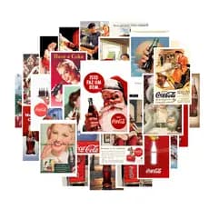 Adesivos Figurinhas Vintage Coca-Cola 4x6cm – Figurinhas Retro de Carros, Pin-Ups, Natal, Propagandas Antigas e Mais!